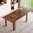 Extendable Dining Table for 4-10 People｜59-87 Inch Rectangular Kitchen & Dining Room Table with 2 Extension Leaves｜Modern Walnut Wood Expandable Table