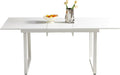 Extendable Dining Table for 4-6 People,70.86''Modern Space-Saving Kitchen Table with Metal Legs,Foldable Rectangular Conference Table for Living Room & Kitchen Meetings(White)