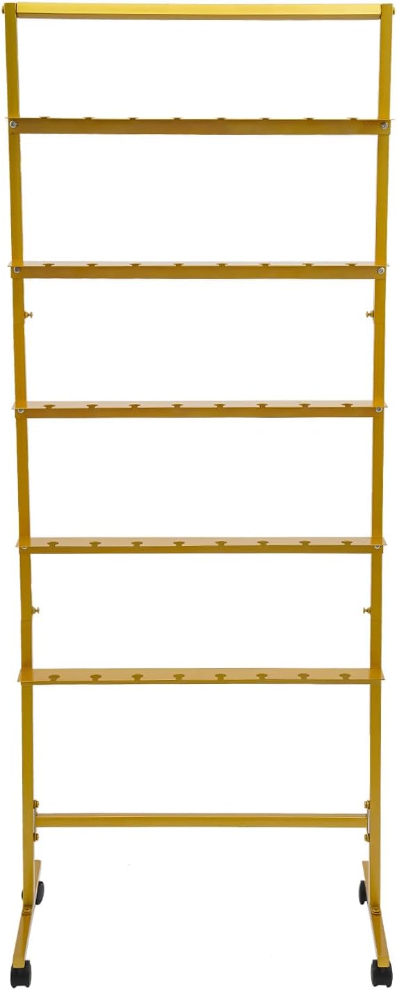 Champagne Wall Holder for Party, 5 Layer Movable Champagne Flute Holder Display Hold 40 Glasses, Metal Champagne Wall Stand, Drink Wall for Wedding, Bar Decor (Gold)