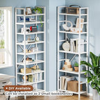 SUPERJARE Triple Bookshelf, Bookcase with 14 Open Display Shelves, Wide Book Shelf Book Case for Home & Office, 5 Tier, White