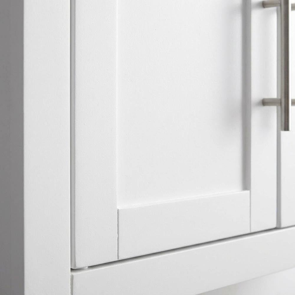 Furnifact White 2-Piece Wall Kitchen Cabinet Set, MDF Birch Veneer, Floating Mounted Kitchen Storage, Pantry Wall Organizer