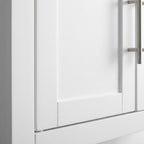 Furnifact White 2-Piece Wall Kitchen Cabinet Set, MDF Birch Veneer, Floating Mounted Kitchen Storage, Pantry Wall Organizer