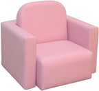 2-in-1 Multifunctional Convertible Kids Table and Chair Set Pink Modern Contemporary Plastic Cushioned Seat