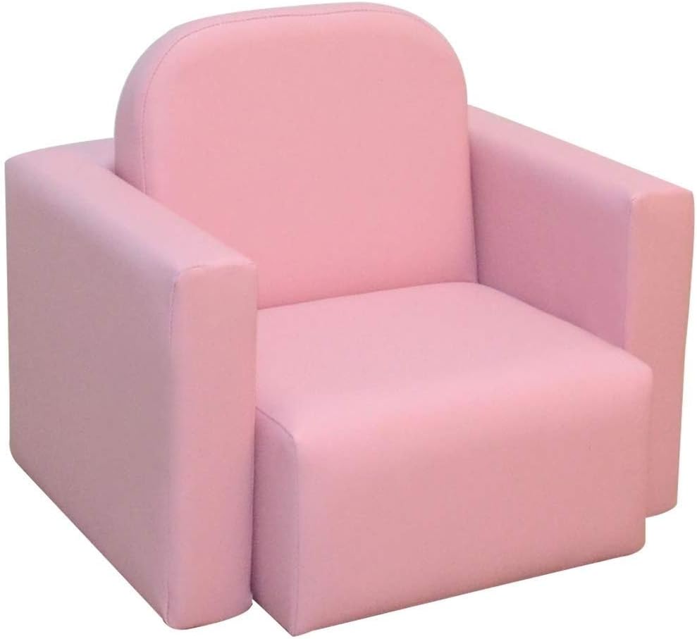 2-in-1 Multifunctional Convertible Kids Table and Chair Set Pink Modern Contemporary Plastic Cushioned Seat