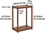 Rolling Wooden End Table with Wheels, Multifunctional 2 Tier Storage Nightstand for Bedroom and Living Room, Perfect for Small Spaces