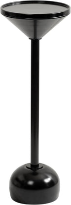 Kate and Laurel Frisk Modern Round Metal Drink Table, 8 x 8 x 23, Black, Metal Martini Table with Pedestal Design for Use as Small Indoor Plant Stand or Living Room Accent