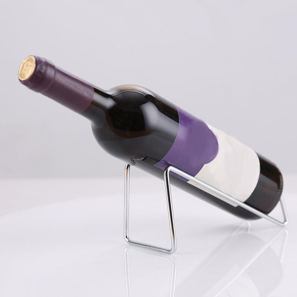 Wine Bottle Display Rack Iron Decorative Wine Storage Stand for Home Bar Kitchen Countertop, Sturdy Metal Construction with Elegant Design, 2 Pieces Set