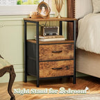 Huuger Night Stand Set of 2, Nightstand with 2 Drawers, Bedside Table