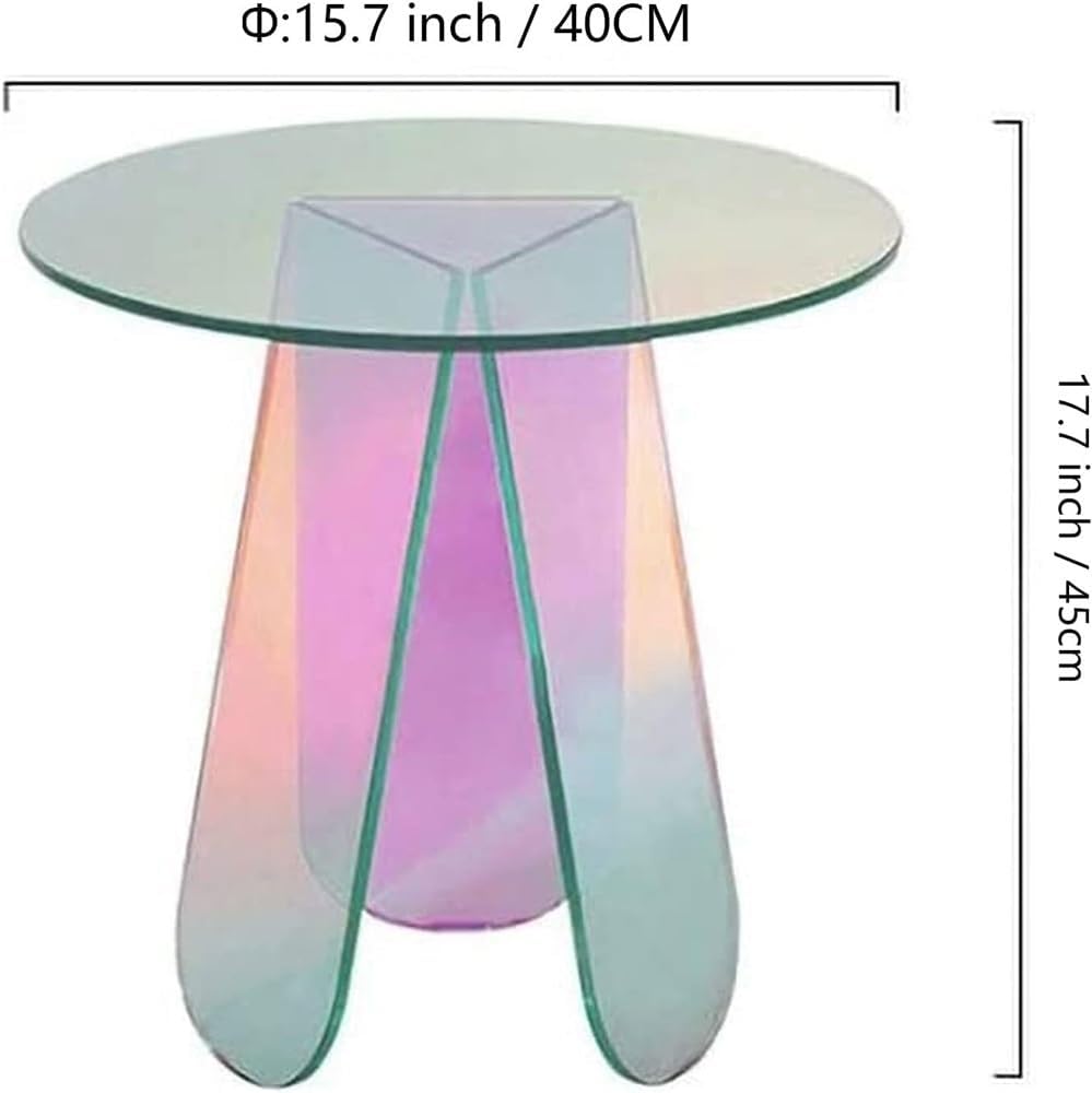 Acrylic End Table, Colorful Coffee Table, Modern Nightstand for Living Room, Bedroom
