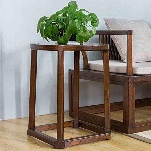 Telephone Table, Solid Wood Side Table,Sofa Table,Living Room Moving Round Table,Telephone Table Furniture(Color:Brown,Size:19.6819.6823.62in)