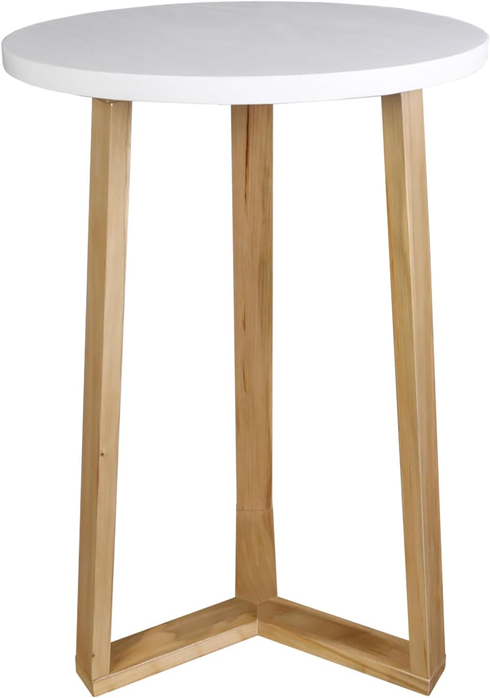 Tripod 16" W Round Side Modern Table with Solid American Hardwood Legs, Natural