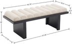 RIVOVA 47" Modern Bed Bench, Dining Bench with Black Legs, Upholstered Linen Bench End of Bed Stool for Bedroom, Living Room, Entryway, Beige