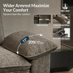 HERA'S HOUSE 158" Oversized Modular Sectional U Shaped Sofa,Chenille Ash | 6-Seater Living Room Couches, Wider Armrest and Deep Seat, Comfy Cloud Couch with Ottoman, Light Gray