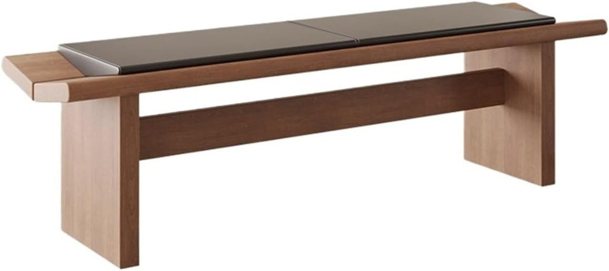 Modern Wooden Long Shoe-Changing Bench for Bedroom Dressing Room Leather Bed end Upholstered Entryway(XS)