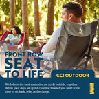 GCI Outdoor Roadtrip Rocker Camping Chair | Portable, Folding Rocking Chair with Solid, Durable Armrests, Drink Holder & Comfortable Extended Backrest — Hunter Green