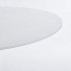 42.1" Round Dining Table Mid Century Modern Tulip Table Kitchen Dining Table for 4 People with MDF Tabletop & Pedestal Base for Coffee Office Living Room Dining Room (White)