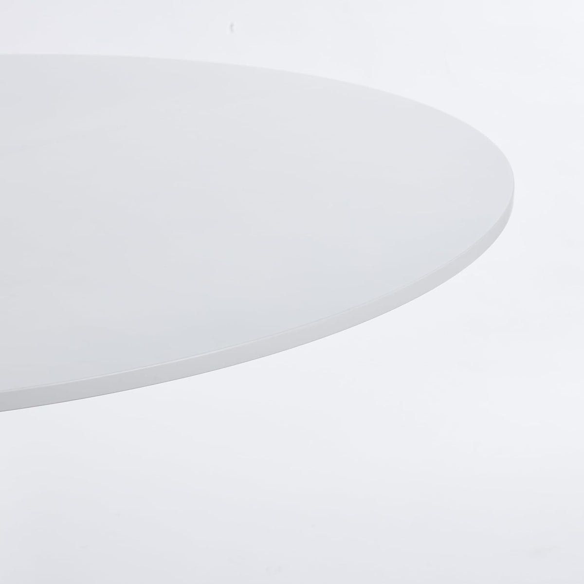 42.1" Round Dining Table Mid Century Modern Tulip Table Kitchen Dining Table for 4 People with MDF Tabletop & Pedestal Base for Coffee Office Living Room Dining Room (White)