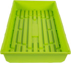 SUNPACK 10" x 20" Mega Plastic Seed Starting Tray, Lime Green, 2.5" (Pack of 10) - No Drainage Holes, Ideal for Greenhouses or Indoor Gardening - Made of Thick, Strong Plastic