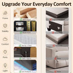 Ball & Cast 80" Sectional Sleeper Sofa Bed Pull Out Couches for Living Room | L Shaped Convertible Pull Out Sofa Bed with Storage Chaise, LED Lights, Foldable Table, USB Ports, Cup Holder and Side Pocket