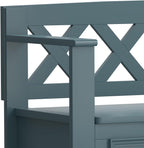SIMPLIHOME Amherst Entryway Storage Bench - 48 inch Wide Solid Wood Hallway Seat in French Blue, Transitional Bench for Entryway or Living Room with Lift-Up Lid and Spacious Storage