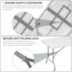 Folding Table Picnic Table, 8 ft Camping Table with Handle and Safety Locks | Foldable Portable Dining Table, Heavy Duty HDPE Plastic, Indoor Outdoor for Camping, Picnic and Party
