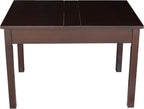 IC INTERNATIONAL CONCEPTS Kids Table and 4 Chair Set, Mission Style Juvenile Furniture, Perfect for Playroom or Study Area - Rich Mocha Finish