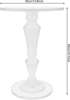 Acrylic End Table Clear Coffee Table with Round Tabletop, Multifuntional Side Drink Tables for Small Spaces Small Side Tables for Living Room Bedroom & Study Rooms, 13" D X 13" W X 20" H