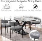 Cinxzar Grey Boucle Dining Chairs Set of 6, Upholstered Dining Room Chairs with Black Metal Legs, Modern Dining Chair for Dining Room, Kitchen