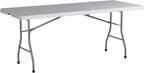 Office Star Resin Rectangle Center-Folding Portable Table for Picnics, Camping, and Tailgating, 6 Feet