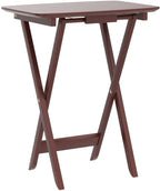 Winsome Darlene Set of 2 Foldable Snack Tables, Walnut, 26" | Easy to Store Portable Fold Up Table Set for Kitchen, Living Room TV Dining, Crafts, Puzzles, Work From Home
