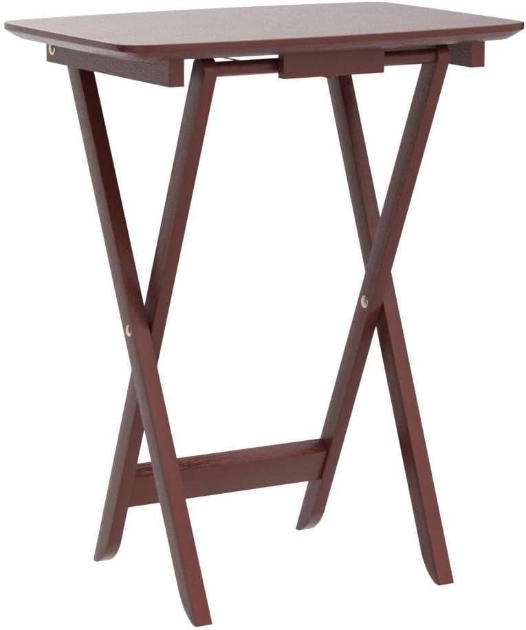 Winsome Darlene Set of 2 Foldable Snack Tables, Walnut, 26" | Easy to Store Portable Fold Up Table Set for Kitchen, Living Room TV Dining, Crafts, Puzzles, Work From Home