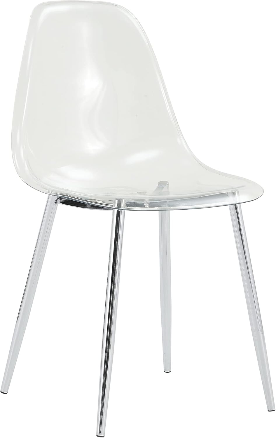 Baysitone Clear Dining Chairs Set of 12, Modern Kitchen Chairs with Transparent Seat, Acrylic Accent Side Chairs with Metal Legs for Dining Room, Kitchen, Living Room with Silver