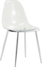 Baysitone Clear Dining Chairs Set of 12, Modern Kitchen Chairs with Transparent Seat, Acrylic Accent Side Chairs with Metal Legs for Dining Room, Kitchen, Living Room with Silver