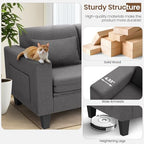 SEJOV 6-in-1 Convertible Sofa Bed, 58" Loveseat Sleeper Sofas, Gray | Pull Out Couch Bed with Removable Backrest, Storage Pockets and 2 Pillows, Modern Folding Linen Futon Couch for Small Spaces