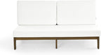 Outdoor Furniture Patio Couch, Weather Resistant 3-Seater Patio Sofa with Removable Cushion, Teak Wood Frame for Porch & Backyard Seating - Beige