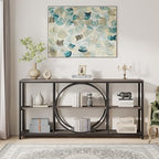 Tribesigns Extra Long Console Table, 70.9" Sofa Table with 3 Tier Shelves | Narrow Sofa Tables with 3 Tier Wood Storage Shelves, Industrial Metal Frame for Entryway Hallway Living Room Behind Couch