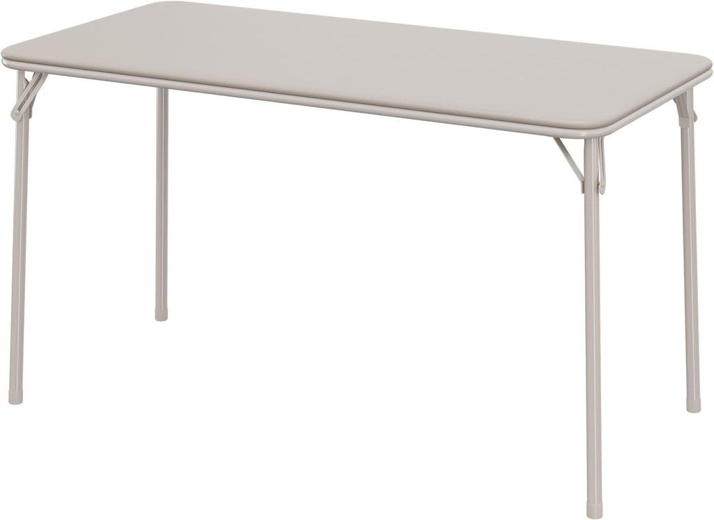 Takywep Sturdy & Portable Rectangle Folding Table - 47.24" x 20.07" 4ft Collapsible Desk, Metal Frame, PU Leather Scuff & Mark Resistant Surface, Anti-Slip Feet, Great for Dining, Office