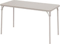 Takywep Sturdy & Portable Rectangle Folding Table - 47.24" x 20.07" 4ft Collapsible Desk, Metal Frame, PU Leather Scuff & Mark Resistant Surface, Anti-Slip Feet, Great for Dining, Office