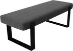 VANT Upholstered Bed Bench - Micro Suede Charcoal Grey - Matte Black - Contemporary Modern, Bedroom Bench Seat, Hallway, or Entryway