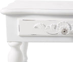 Accent Plus 34353 Carved White Side Table, Multicolor