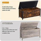 GAOMON 39.4" Storage Chest, Storage Bench with Safety Hinge | Farmhouse Style Wooden Trunk Chest for Entryway, Bedroom, Living Room, Rustic Brown