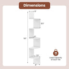 GIANTEX Corner Shelf Wall Mounted Set of 2, 5-Tier Floating Corner Bookshelf, Home Storage Organizer, Wooden Display Stand Rack for Wall, Plant Shelf for Living Room, Bedroom, Kitchen, White