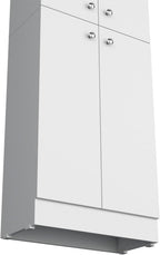 Kitchen Pantry 71" H, 4 Doors, 5 Adjustable Shelves, Laundry, White