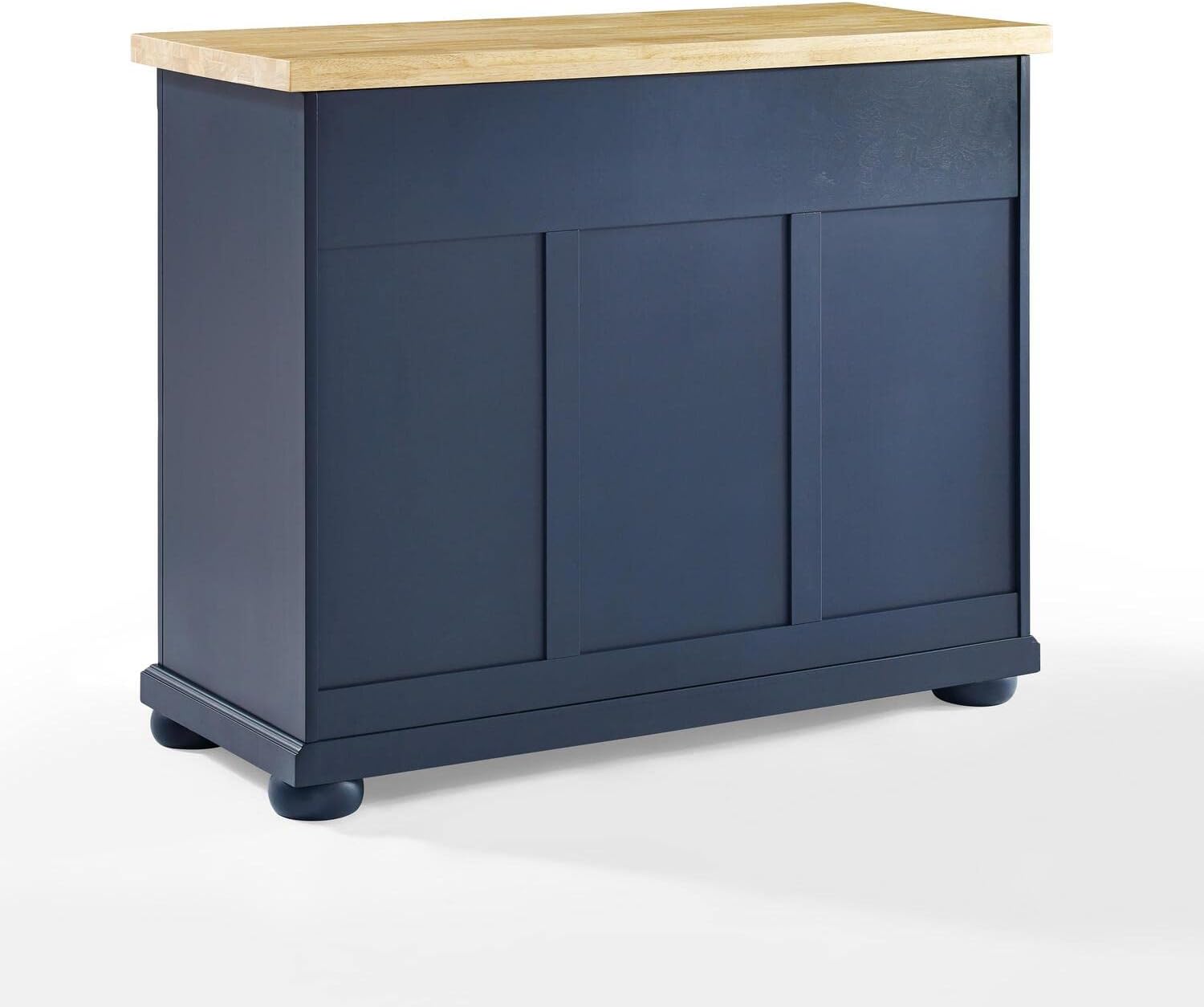 HomeStock Renaissance Rhapsody Kitchen Island with Durable Top and Optional Casters - Island/Cart, Versatile Storage Kitchen Island, Elegant Kitchen Cart Navy