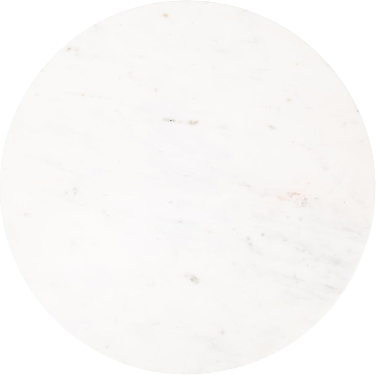 Kate and Laurel Squires Modern Marble Round Side Table, 16 x 16 x 24, White Marble and Dark Brown, Marble Top Circle End Table for Use as a Bedroom Nightstand or Living Room Plant Stand Option
