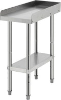 Equipment Grill Stand Table 12x24x30 Inch Stainless Steel NSF Certified 400 Lbs Capacity with Adjustable Legs, 2" Edge Baffle, for Hotel, Home, Commercial Restaurant Kitchen