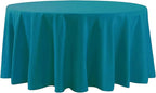 132 inch Round Tablecloth Washable Polyester Table Cloth Decorative Table Cover for Wedding Party Dining Banquet（132 inch, Caribbean Blue）