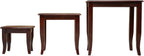 Nesting Side Tables 3 Pieces Solid Mahogany Wood | Space Saving Set, Easy Clean Surface, No Assembly Needed, for Living Room or Bedroom
