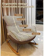 Rocking Recliner Chair with Footrest & Lumbar Support, Tech Cloth Single Sofa for Living Room/Bedroom