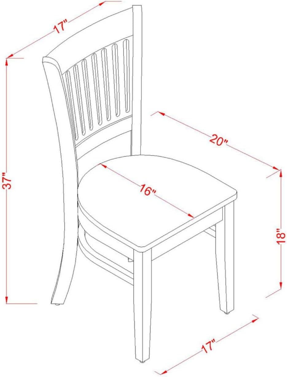 East West Furniture VAC-ESP-W Vancouver Kitchen Dining Chairs - Slat Back Wood Seat Chairs, Set of 2, Espresso